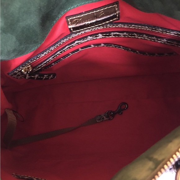 Dooney & Bourke Croco Fino Satchel with strap and wallet in browns and taupe - Picture 7 of 12